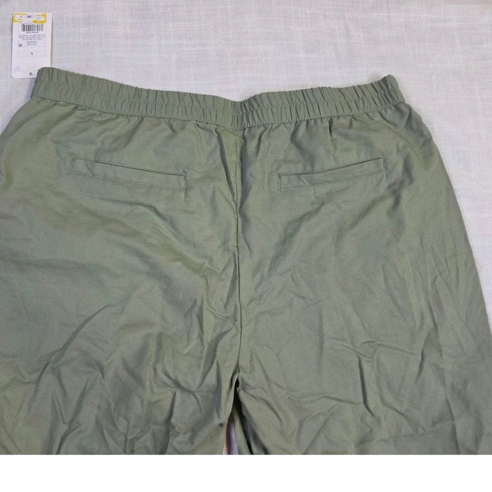 A New Day Olive Green High-Rise Pleated Tapered Pants Size L NWT